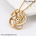 32699 Xuping high quality well design magnet flower shaped pendant vogue gold jewellery designs photos